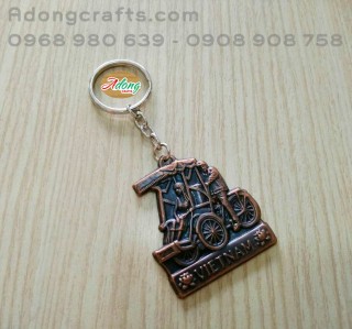 Móc khóa hình xe xích lô chất liệu kim loại biểu tượng VN souvenir keychain - Quà Tặng Lưu Niệm Việt Nam